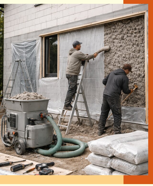 Утепление дома из газобетона эковатой в Курганинске от 4680 руб./м2 | ТепломастерКгн