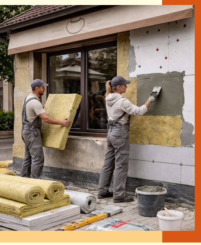 Утепление кафе в Курганинске от 4368 руб/м2 — комплексно под ключ | ТепломастерКгн